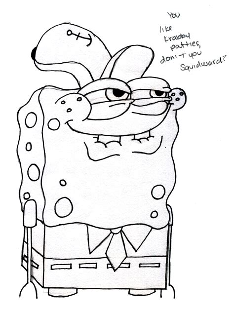 spongebob pencil drawing